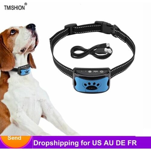Barking Device Training Barking Ultrasonic Vibration Electric Dropship Anti Bark Collar Dogs Anti Pet Dog Dog Collar USB Stop