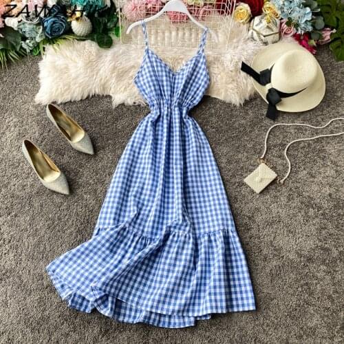 Модные платья в клетку ZAWAHIKI China At AliExpress