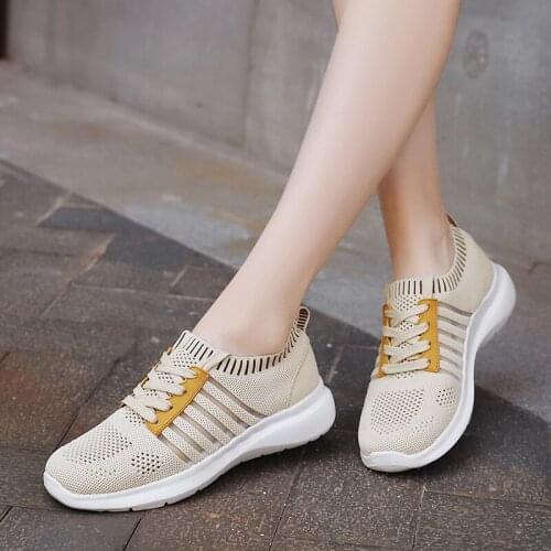 Mesh Hollow Breathable Lace-up Slip-on Women Single Shoes Wedge Sneakers White Shoes 2021 New Casual Light Running Sports Shoes