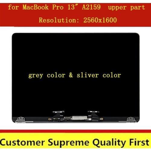 Free shipping New Laptop Screen Display LCD Assembly Grey Silver Color for Macbook Pro Retina 13" A2159 EMC 3301 2019 Year