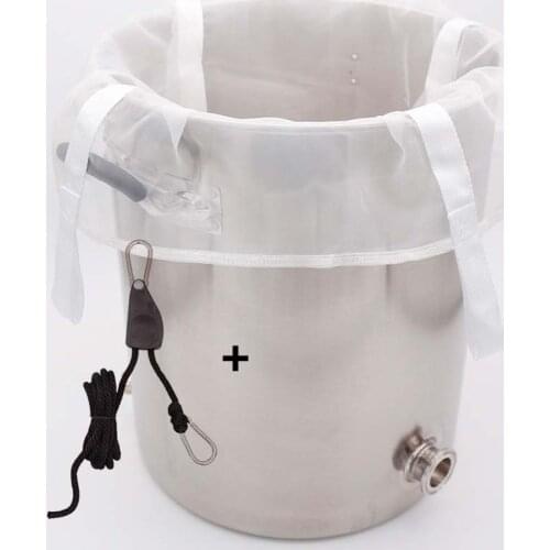 200 Micron Brew Bag for Kettles/Coolers + Ratchet Pulley 1/4" Rope BIAB Hop Bag 25mm Wide PP Straps Beer and Wine Bag Food grade