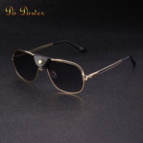 2021NEW Trendy Retro Sunglasses Men Vintage Classic Leather Middle Beam Sun Glasses Luxury Brand Designer Eyewear UV400 Lunettes
