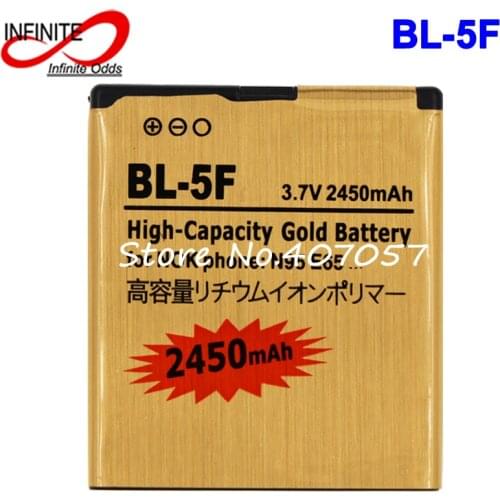 2450mAh BL-5F For Nokia N96 N95 Gold Battery BL 5F BL5F VI238 P69