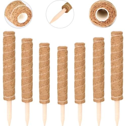 3PC 30-50CM Gardening Moss Pole Coir Totem Coconut Palm Sticks Vine Support Stick for Indoor Plant Climbing Extension Pillar