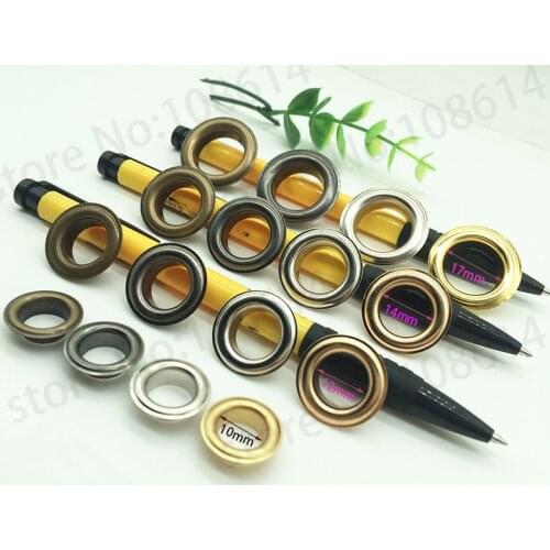 50sets/pack Metal Brass Garment Eyelets Round Silver gunblack gold bronze Color Costume Clothes Jeans Bag Hat Window Curtain