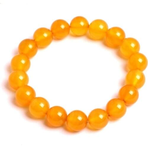 6-14mm Natural Yellow Agates Stone Beads Energy Jewelry Fashion Bracelets For Women Gift DIY 7inch