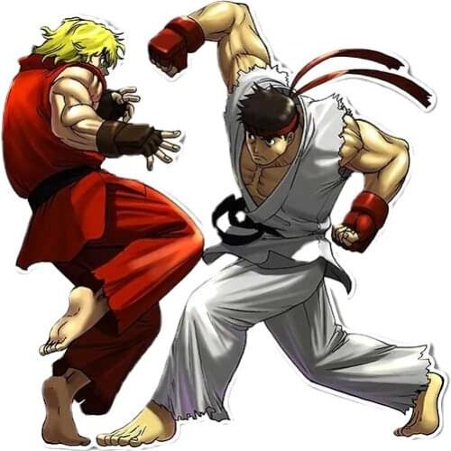 Arcade Fighter Car Sticker Refrigerator Cartoon Decal Cover Scratches Waterproof Car Window Body Decorative Stickers Accessories