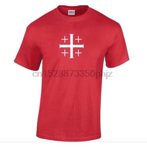 White Jerusalem Cross Knights Templar T-Shirt Red Christian Jesus God T Shirt Cool Casual pride t shirt men Unisex Fashion
