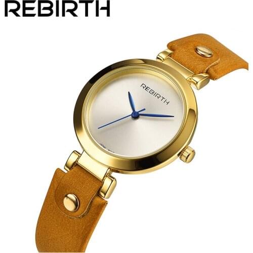 Rebirth Brand Women Watches Luxury Quartz Leather Strap Girl Clock Female Relogio Casual Ladies Wristwatches New