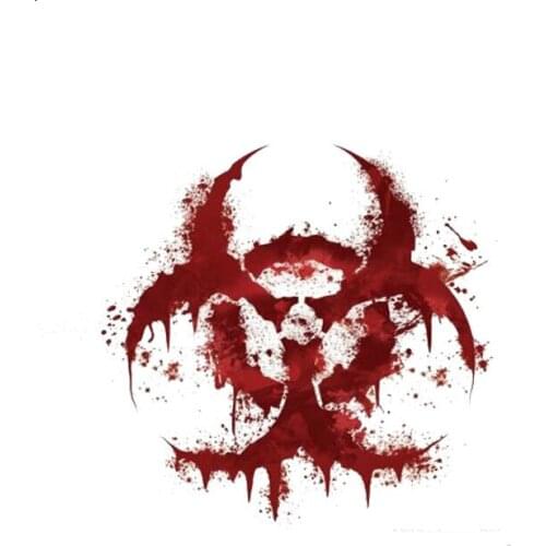 Dawasaru WHITE BLOODY BIOHAZARD V2 Bloody Personality Car Sticker truck auto Motorcycle Parts 11cm*11cm