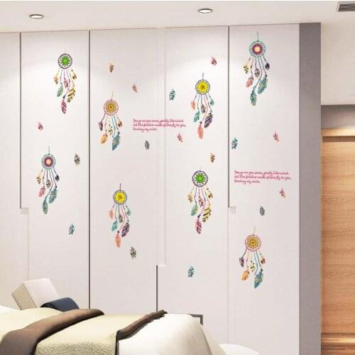 Fly feather flower wall stickers home decoration living room Bedroom wall decals mural art posters