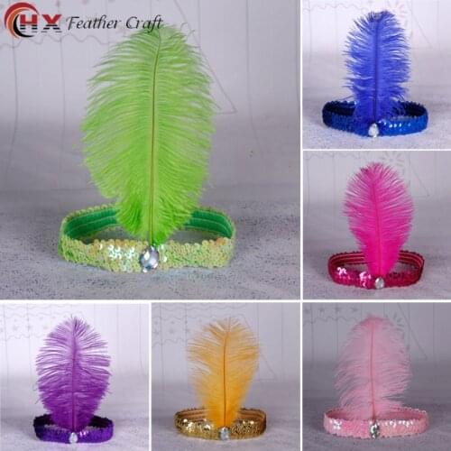 Feather Headdress Brazil Ostrich Feather Headband Headpiece Carnival Halloween Women Flapper Feather Headpiece Party Headpiece
