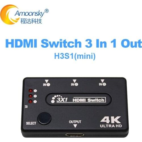 HDMI-Compatible Splitter 3 In 1 Out Switch 3*1 3x1 for XBOX 360 PS4 Smart Box HDTV Computer 4K HDMI-Compatible Switcher Adapter