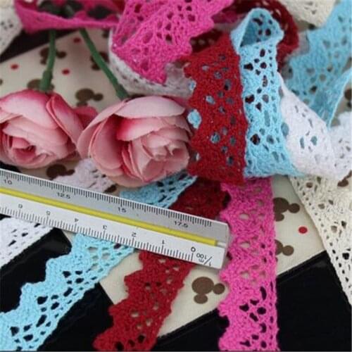 9Colors 10yards Cotton Lace Trim 16mm for Sewing, DIY Patchwork Craft LC0046
