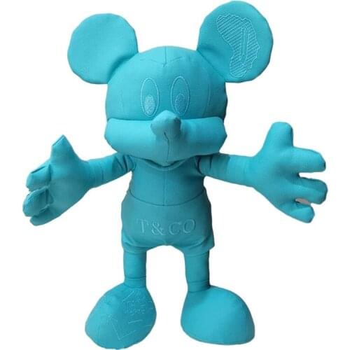 Original New Hot Disney Classic Blue PU Mickey Mouse Kawaii Fashion Plush Stuffed Toy 2021 Limited Edition Gift 47cm