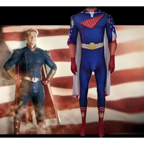 The Seven Homelander Costume Cosplay Halloween Costume Lycra Spandex 3D Print Bodysuit Superhero Costume Zentai Swimming Suit