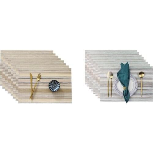 Placemats, Waterproof, Woven Place Mats for Kitchen Table Vinyl Heat Insulation Stain Resistant Placemats