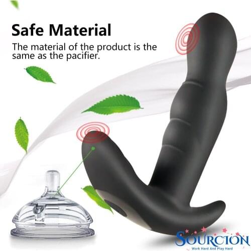 SourcionB Prostate Massager 360 Degree Rotating Vibrator Silicone Anal Plug G-Spot Vibrating Porno Sex Adult Anal Toy Vibradores