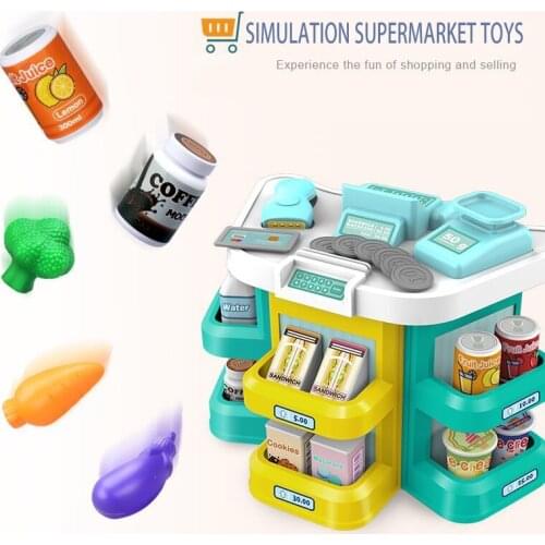 Mini Supermarket Store Simulate Cash Registers Weighing Machines Rich Goods Girls Pretend Play Toys Childrens Christmas Gifts