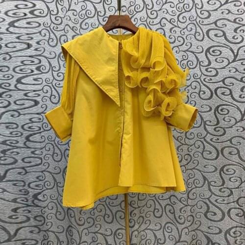 VANOVICH Fashion Women Shirts European 2021 New Round-necke Fashion Cotton Ladies Shirts Irregularly Short-sleeve Women Clothing