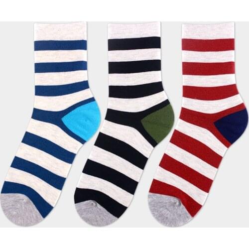 Men socks 2017 new cotton British style mens socks 5 pairs/lot Spring/autumn stripe pattern socks Dress socks for men