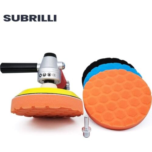 SUBRILLI 6" 7" Car Polishing Pads Kit Wax Buffing Foam Sponge Care Wash Hand Tool For Auto Polisher Machine With Drill Adapter