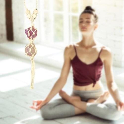 Natural Crystal Ornaments Healing Stone Feng Shui Hanging Pendant Art Window Decoration Home Decoration For Bedroom Living Room