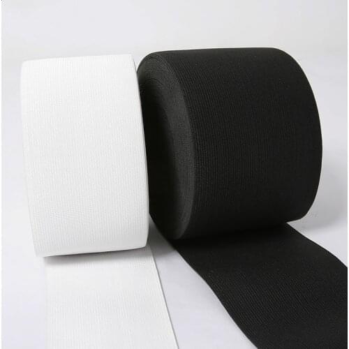 New 3M 75mm Wide Thick Keep Fit Elastic Ribbon Belt White And Black Highest Nylon Band Elastic Sewing Garment Accessories DIY
