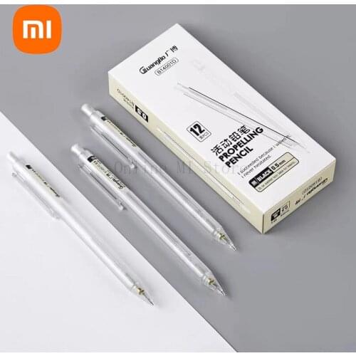 New Xiaomi Gunagbo Simple Mechanical Pencil Pack of 12 Suitable for 0.5mm pen core easy to write transparent pen holder