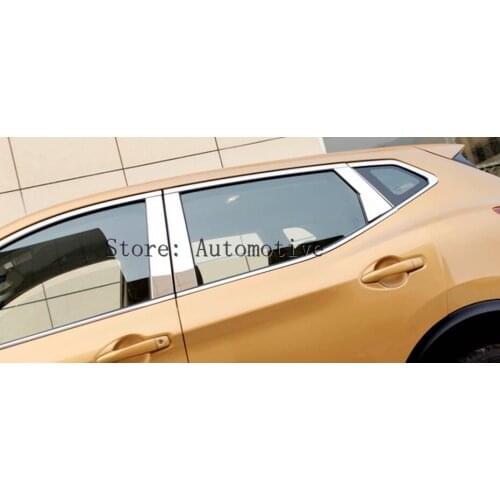Fit For Nissan Qashqai J11 2014 2015 2016 2017 Window Chrome Pillar Post Cover Trim Molding Garnish Accent Stainless Styling