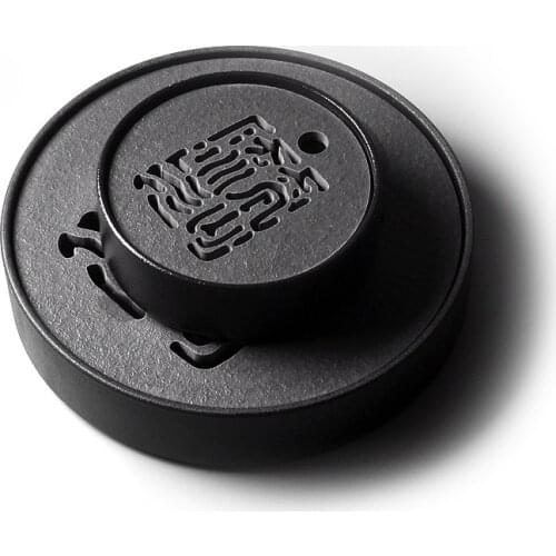 Water Storage Tea Tray Round Black Stone Simple Kitchen Ceramic Tea Tray Kung Fu Vintage Bandeja Comida Teaware Tools DI50CP