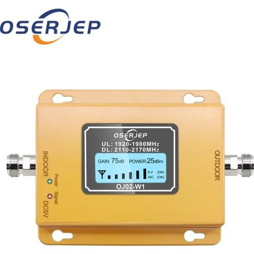 70db 3g 2100 Repeater Cell Phone Signal Repeater Mobile 2100MHz Signal Booster Amplifier LCD LTE WCDMA UMTS Dropshipping