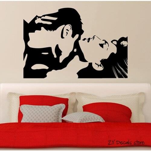 Love Couple Wall Decals For Bedroom Passion Romance Wall Sticker For Living Room Sexy Gilrs Art Mural Home Decoration L413