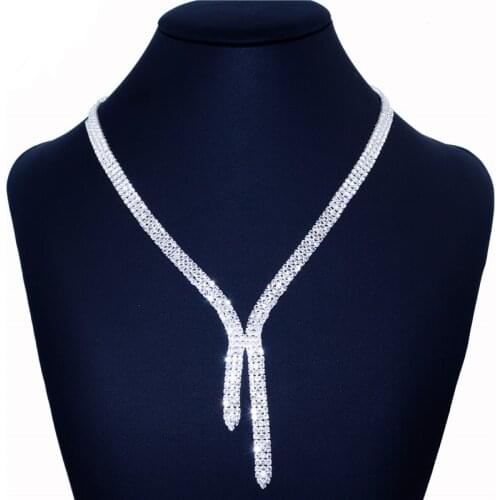 Wedding Crystal Bridal Necklace Jewelry Bijoux Mariage Women Bling Rhinestone Bridal Romantic Necklace Jewellery Wholesale