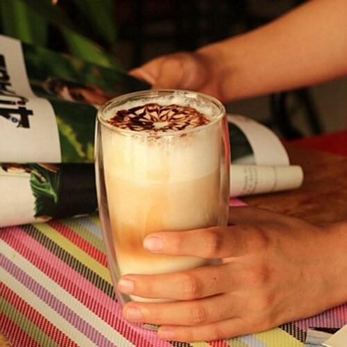 Heat Resistant Double Wall Glass Coffee/Tea Cups Travel Double Coffee Mugs With The Handle Mugs Drinking Shot Glasses