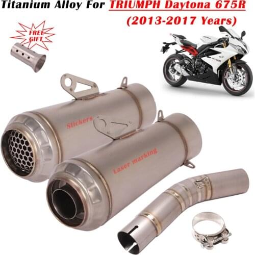 For TRIUMPH Daytona 675R 13 14 15 16 17 Motorcycle Exhaust Escape System Titanium Alloy Modify Muffler Side Row Middle Link Pipe