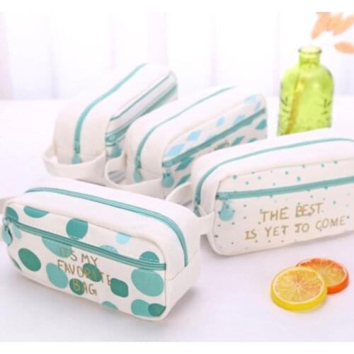 Lovely Letters Pencil Case Canvas Pen Stationery Bag School Student Zipper Pouch