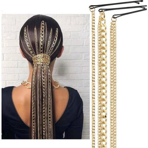 Gold Color Headwear Tassel Hair Accessories For Women Clips Bohemian Hair Chain Jewelry Bridal Wedding Headband