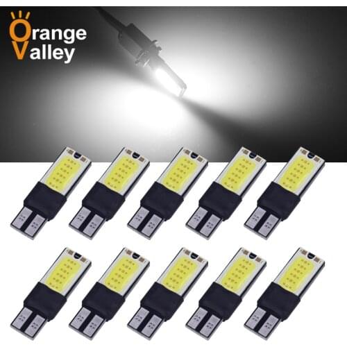 10pcs High Power T10 W5W COB 12 Big Chips Car Interior Led Lights DC 12v Blue White Red Yellow Canbus No Warning Error Free