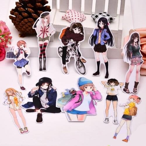 10pcs Creative cute self-made cute girls sticker scrapbooking stickers /decorative sticker /DIY craft photo albums/trunk sticker