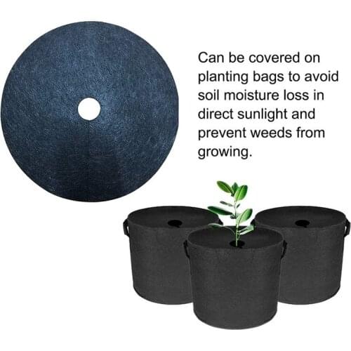 12pcs Weeding Cloth Covering Ring Non-wovens Black Grass Cloth for Vegetable Garden 15/27/32/42cm Diameter Protection Mat