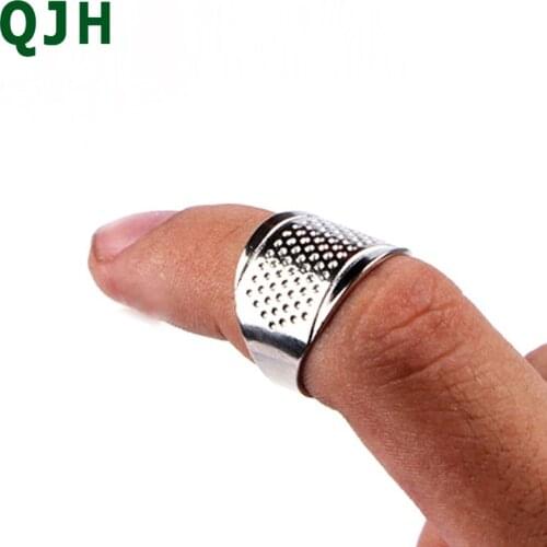 2PCS quilting process accessories silver ring thimble finger protection home embroidery cross stitch DIY tools