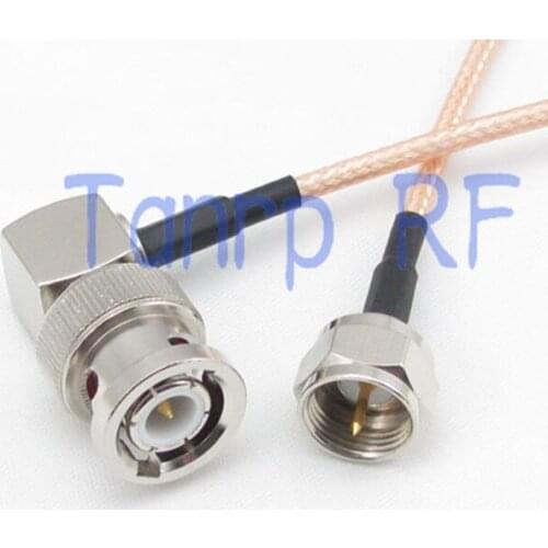 20inch BNC male plug right angle to F male RF adapter connector 50CM Pigtail coaxial jumper cable RG316 extension cord