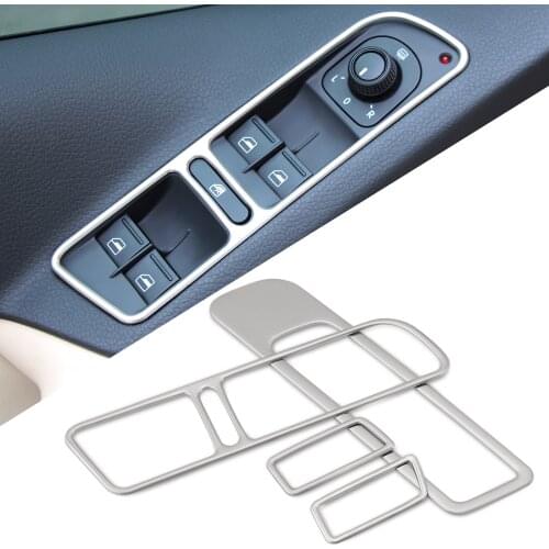 4PCS Stainless Steel For Volkswagen vw Tiguan 2010-2016 Interior Door Armrest Trim Window Lifter Button Switch Cover Bezel