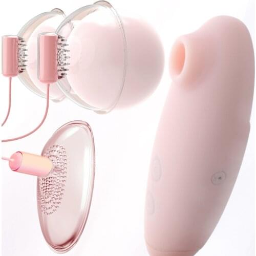 4 in 1 Pussy Pump For Vagina Clitoris Sucking Vibrator Nipple Stimulator Sucking Breast Massager Enlarge Vacuum Pump Sex Toys