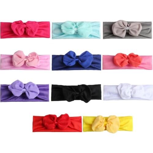 Baby Accessories Newborn Headband Flexible Elastic Baby Hair Band Flower Girls Bow-knot Solid Candy Color Props Decoration