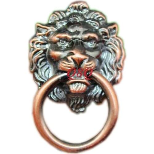 Antique Copper Lion Cabinet Drawer Knobs Zinc Alloy Furniture Accessories Closet Hnadle Drawer Cupboard Knobs &Handles Bars Pull