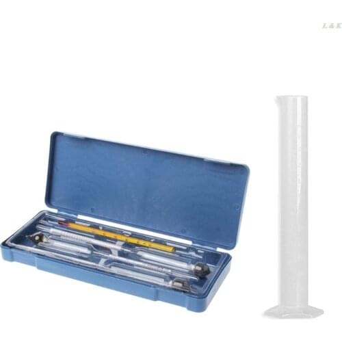 Hydrometer Hydrometer Tester Vintage measuring bottle plastic box Set Tools Alcoholmeter Alcohol Meter Wine Concentration Meter