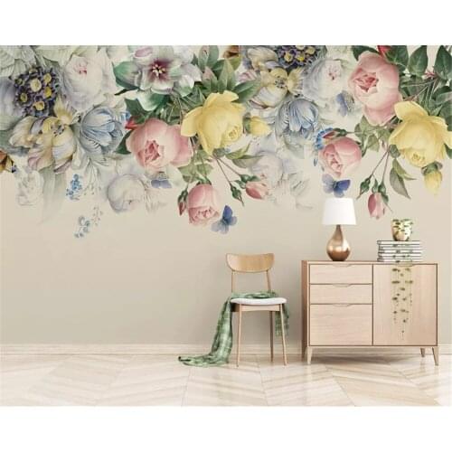 Beibehang Nach größe dicke seidige 3d tapete hand-gemalt vintage rose TV hintergrund papel de parede wand papers home decor