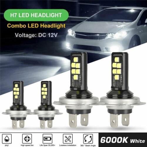 Free Shipping 360° Beam Angle H7 H4 LED Headlight Bulbs Conversion Kit Hi/Lo Beam 60W 52000LM 6000K Super Bright Carro Voiture